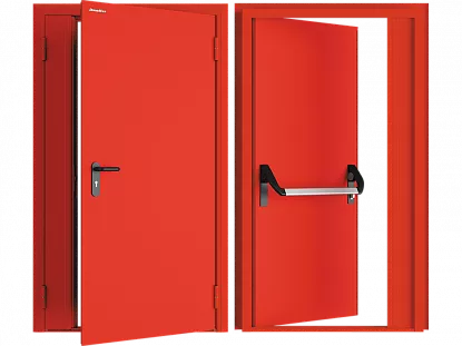 Противопожарная дверь двустворчатая, правая 1750х2050 мм